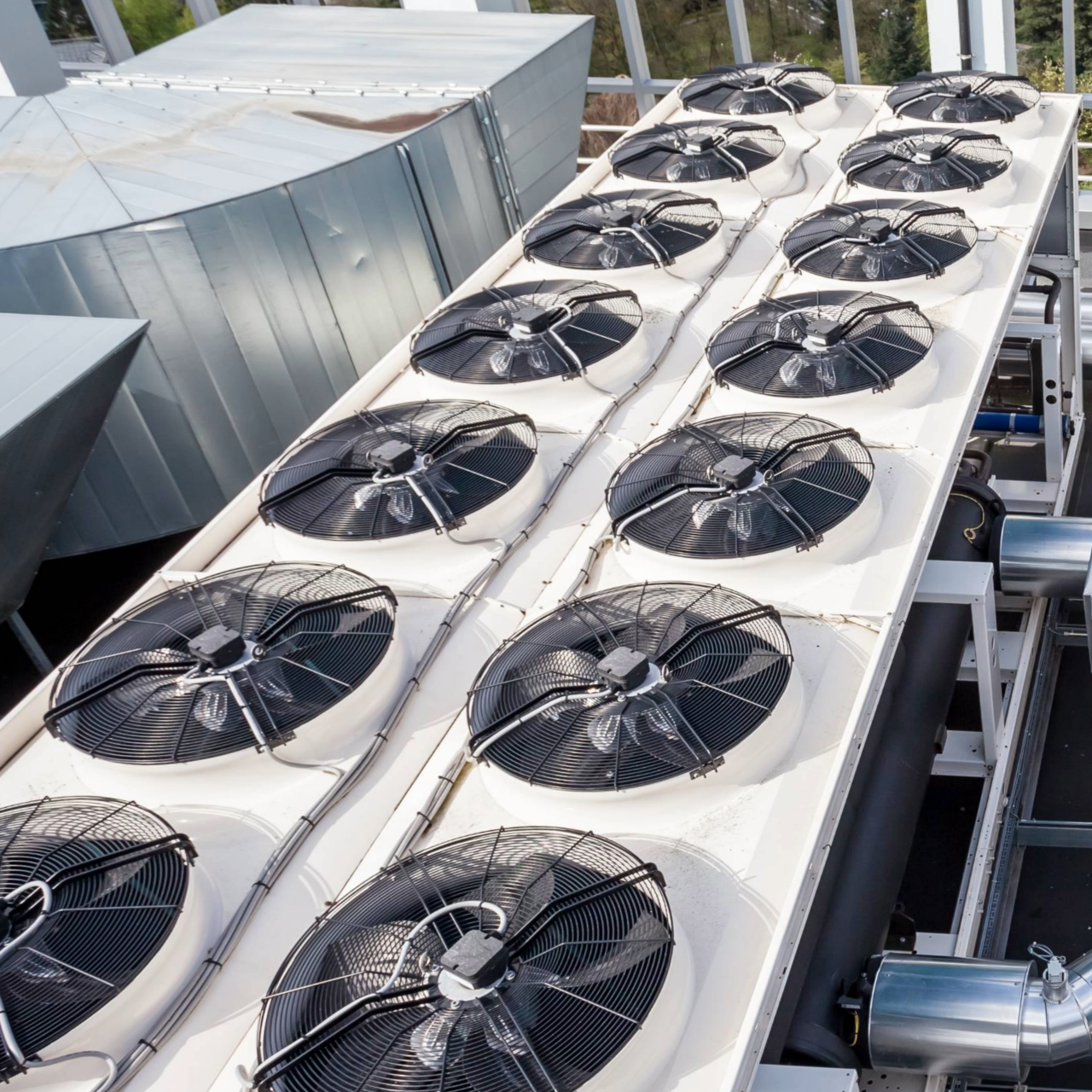 cooling air conditioning on a flat roof